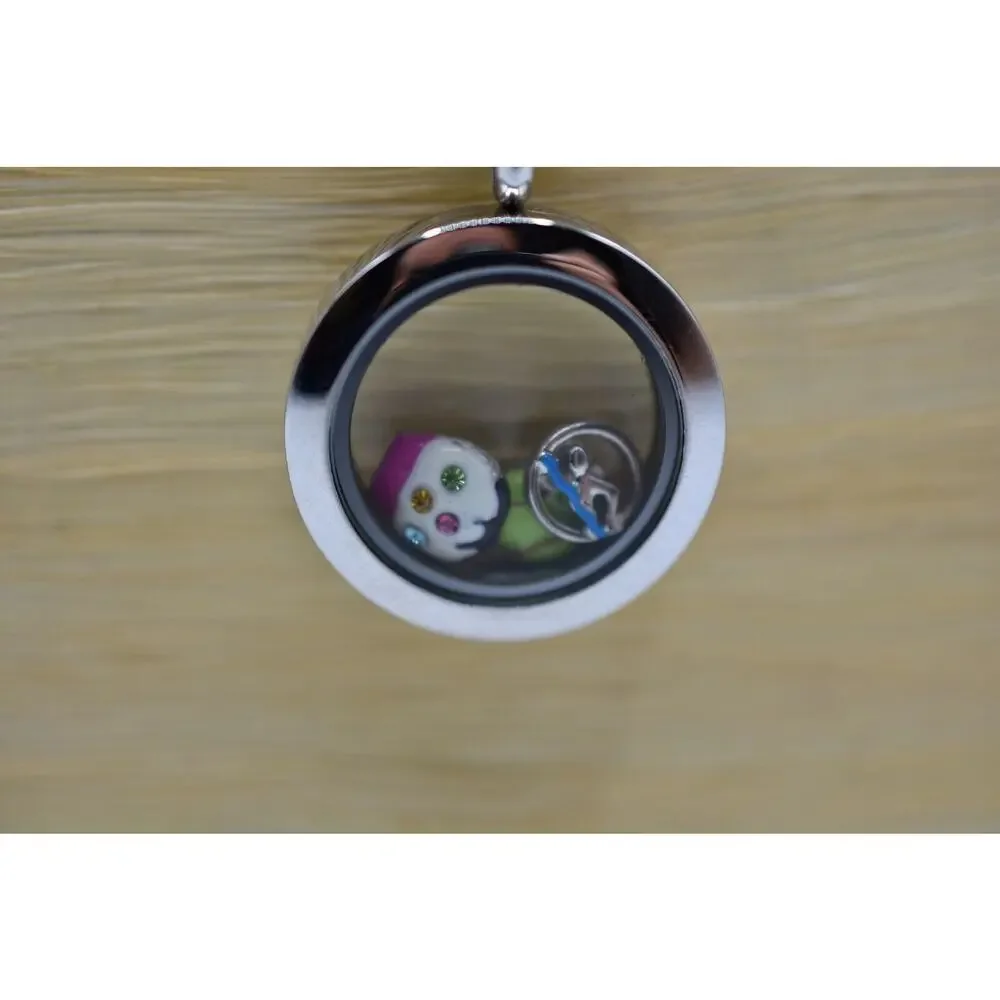 Origami Owl Necklace Case Charm Holder Pendant Cupcake Swim Baseball Signed BinE